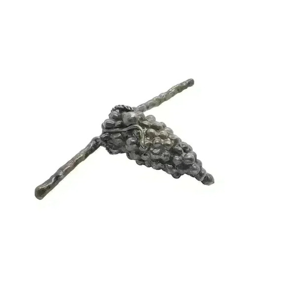 Vintage Grape Bunch Cluster 925 Sterling Silver sculpture Wine Large Figural 3D - Picture 1 of 11